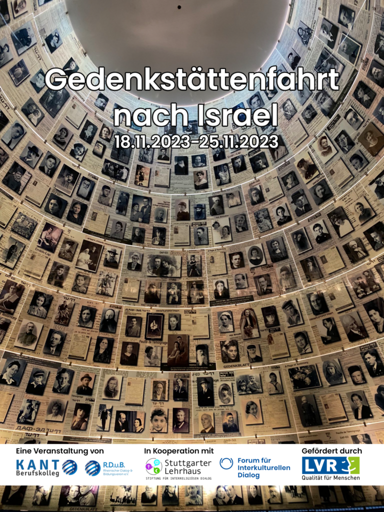 Poster Gedenkstättenfahrt Israel November 2023 Poster Gedenkstättenfahrt Israel November 2023
